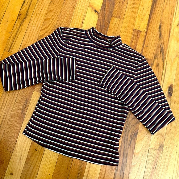 Active USA Tops - Active USA Multicolor Striped Turtleneck